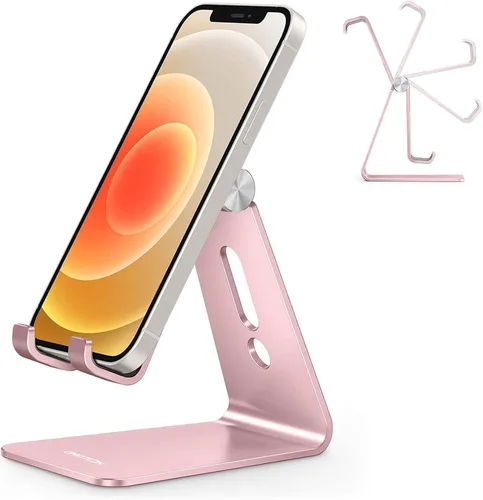 Vista 20 de OMOTON C2 Soporte de aluminio ajustable para teléfono celular con corte de carga, negro