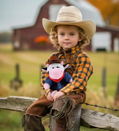 Vista 4 de DolliBu - Disfraz de vaquero de peluche, traje del oeste, pequeño para 5-7 pulgadas