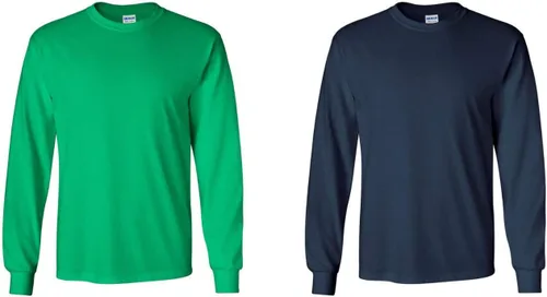 Vista 89 de Gildan - Camiseta de algodón y de manga larga para hombre, modelo G2400 (1) verde irlandés + (1) negro
