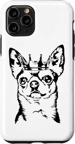 Vista 10 de Funda divertida para iPhone 14 con diseño de Chihuahua orgulloso con corona perro mamá perro