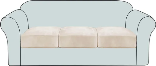 Vista 16 de Funda de cojín elástica de terciopelo, funda de felpa para asiento de sofá, protector de muebles antideslizante para silla/sofá biplaza/sofá