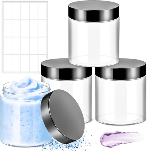 Vista 17 de Paquete de 15 tarros de plástico redondos transparentes de 1 onza con tapas, frascos pequeños para cosméticos de 1 fl oz, recipientes de maquillaje