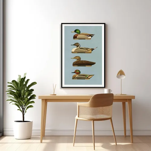 Vista 3 de Lienzo retro de pato para pared, impresiones al aire libre, carteles de señuelo de pato, pósteres al aire libre, decoración de oficina en casa