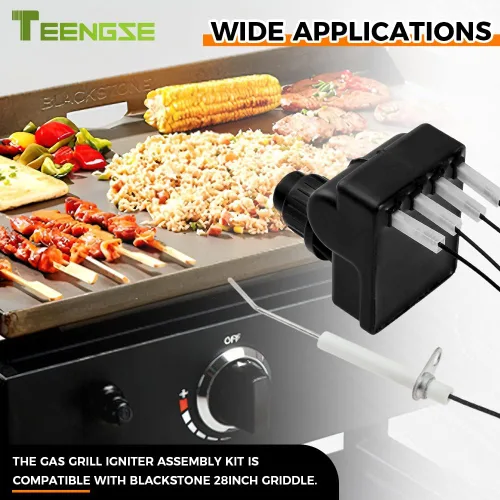 Vista 7 de Kit de encendido para parrilla con 4 electrodos para parrilla de propano Blackstone de 28" 1.5V Push Button Spark Igniter Set with 4 Ignition