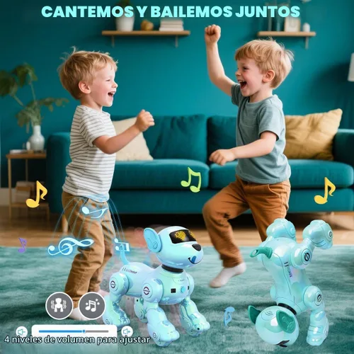 Vista 6 de VATOS Nuevo Robot Perro Inteligente con Control Remoto para Niños, 17 Funciones Interactivas Divertidas Inteligente Programable Cachorro Robótico