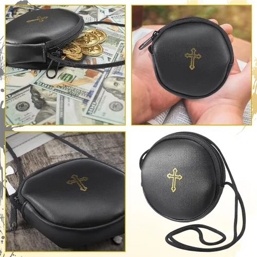 Vista 5 de Funda de cuero para Pyx, estuche de Pyx católico con correa para comunión, sacerdotes anfitriones, diáconos, regalos