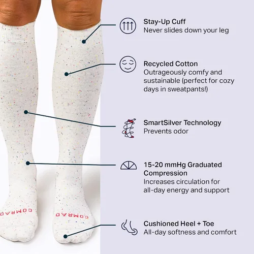 Vista 3 de Comrad Knee High Compression Socks for Women and Men - Premium Support Socks for Pregnancy, Nurses, Athletes, and More
