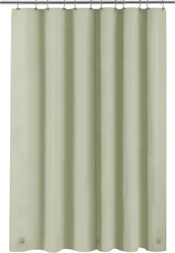 Vista 87 de Barossa Design - Forro de cortina estrecho de PEVA para ducha, con 3 imanes, impermeable, para cabina de baño pequeña, sin PVC, ojales metálicos