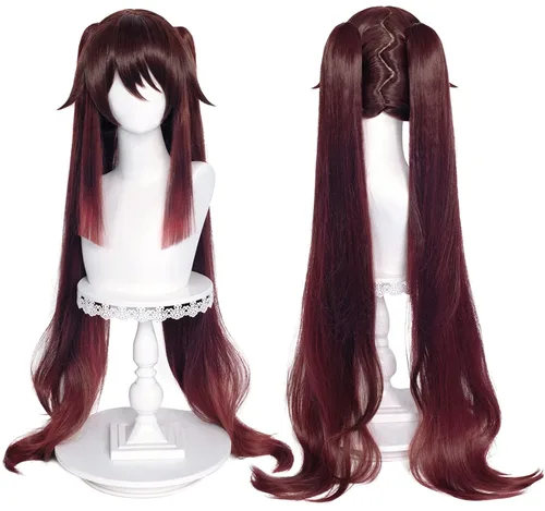 Vista 7 de SL Peluca de cola de caballo rubia ondulada para cosplay de Jean, pelucas de princesa dorada con colas de caballo, flequillos + gorra de peluca