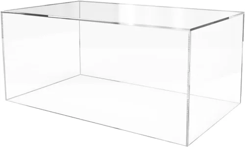 Vista 17 de Caja elevadora de acrílico de 12 x 12 x 9 pulgadas con un lado abierto sin tapa, negro brillante, versátil cubo cuadrado de almacenamiento