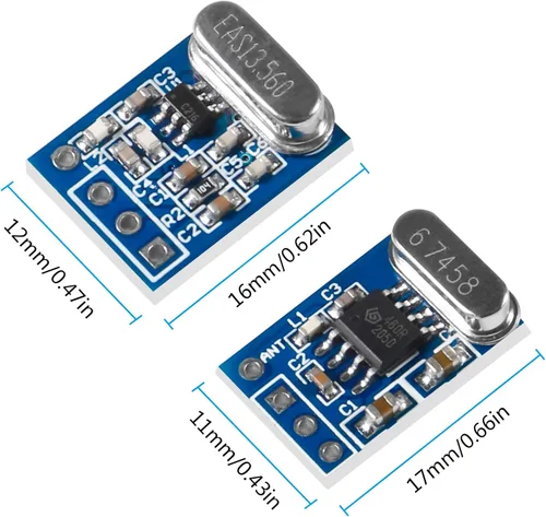 Vista 4 de 5 sistemas 433MHZ transmisor inalámbrico y receptor módulo de placa SYN115 SYN480R preguntar/OOK chip PCB