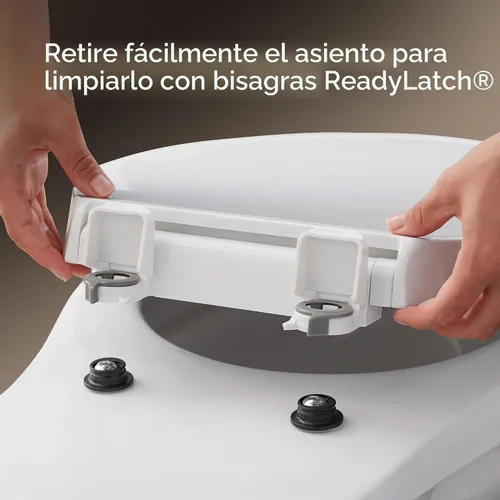Vista 10 de KOHLER 4636-RL-0 Cachet ReadyLatch - Asiento de inodoro alargado con cierre lento, asiento de inodoro de cierre suave con tapa silenciosa, topes