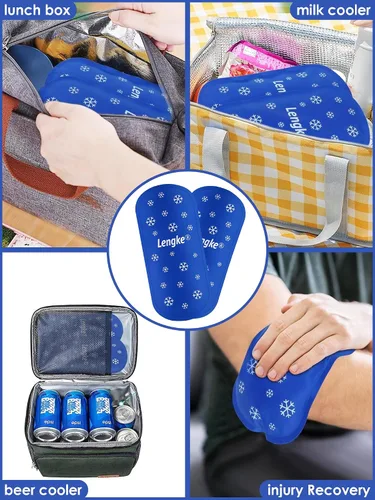 Vista 7 de YOUSHARES Ice Pakcs - Funda de viaje para enfriador de insulina, 2 paquetes de hielo grandes de 5.64 oz para diabetes, bolsas de hielo reutilizables