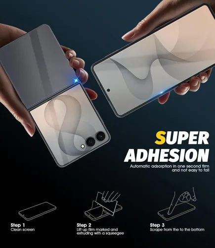 Vista 7 de Orzero (3 juegos de 12 paquetes de protectores de pantalla compatibles con Samsung Galaxy Z Flip 8/Flip 7, protector de pantalla con TPU suave