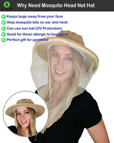 Vista 2 de Mosquito Head Net Hat, Providing a Physical Barrier to Help Keep Mosquitoes and Bugs Away from Your Face