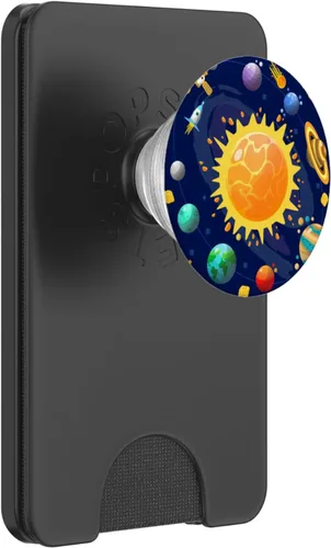 Vista 8 de Órbita celestial estética – Astrología Sun With Planets PopSockets PopGrip intercambiable