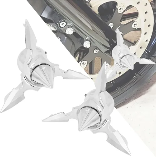 Vista 8 de Cubiertas de tuerca de eje delantero de motocicleta, tapa de plástico giratorio para Harley Touring Electra Road Street Glide Softail Dyna Sportster