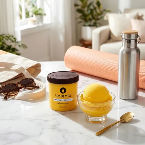 Vista 6 de Talenti Sorbetto para una deliciosa alternativa de helado sin lácteos Mango Alphonso hecho con ingredientes sin OMG, 1 pinta