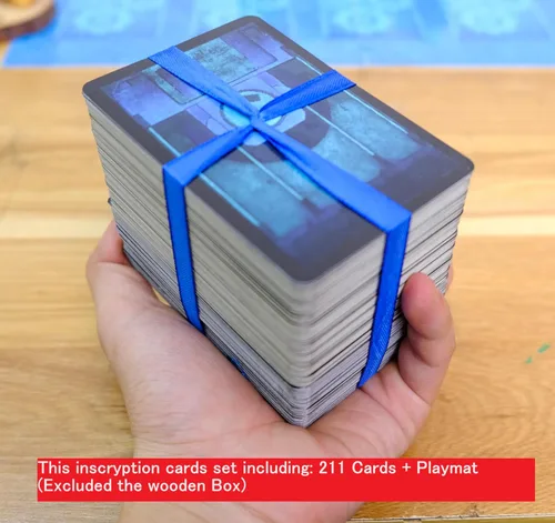 Vista 2 de Juego de cartas de inscryption con 211 cartas laminadas. Totalmente elegible para juego de 2 jugadores