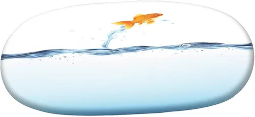 Vista 3 de XISUNYA Mantel ovalado ajustable de poliéster con bordes elásticos para acuario, protector de mesa con estampado de peces dorados saltos fuera