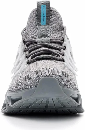 Vista 3 de Zapatos con punta de acero para hombre, zapatos de trabajo indestructibles, zapatos de seguridad ligeros, antideslizantes, con puntera de acero