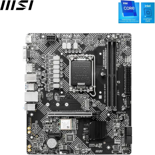 Vista 2 de MSI PRO H610M-G Placa base WiFi, Micro-ATX. Soporta procesadores Intel Core de 14ª, 13ª y 12ª generación, LGA 1700 - DDR5 Memory Boost 5600MHz/MAX