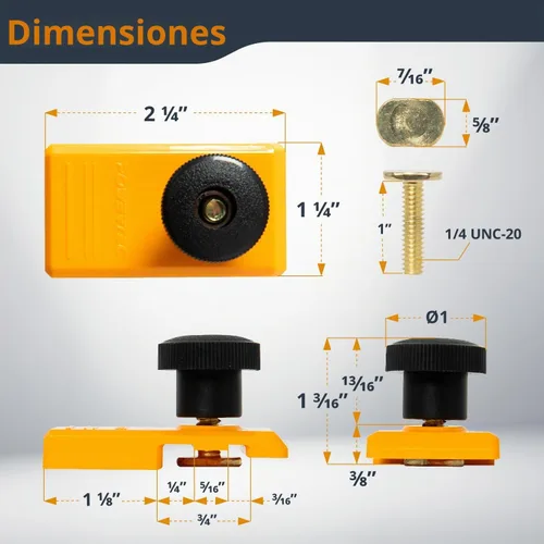 Vista 6 de POWERTEC 71994 Topes de riel guía para sierra de carril (2 unidades) - Compatible con rieles guía Festool, Makita, Milwaukee, Kreg y POWERTEC