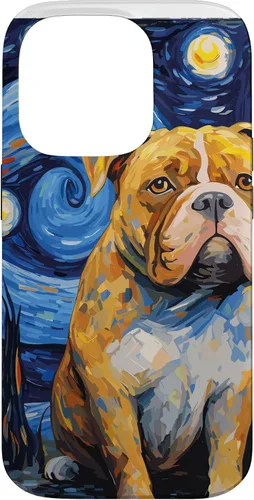 Vista 17 de Funda para iPhone 16 American Bully Starry Night para perro, mamá, perro, papá