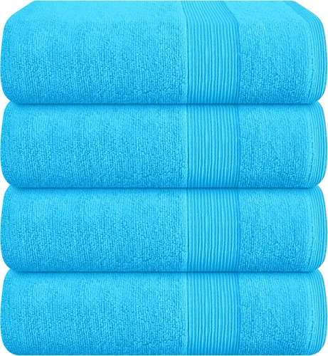 Vista 19 de Belizzi Home Set de 8 Toallas 100% Algodón Ring Spun, 2 Toallas de Baño 27x54, 2 Toallas de Mano 16x28 y 4 Toallitas 13x13 - Ultra Suave Altamente