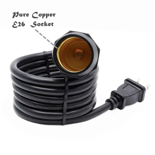Vista 4 de Mini lámpara colgante de 1 enchufe de 5 pies, luces de cadena para patio resistentes a la intemperie de servicio pesado, kit de lámpara de techo