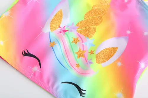Vista 4 de Traje de baño de dos piezas de unicornio sirena bikinis tankini traje de baño para niñas pequeñas