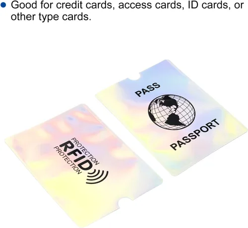 Vista 4 de PATIKIL Fundas de pasaporte con bloqueo RFID con patrón, paquete de 20 protectores de identidad antirrobo para billetera NFC, viajes, láser