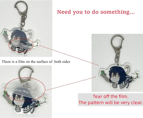 Vista 6 de LAVVICHA Llavero colgante de figura de personaje de anime, 5 piezas