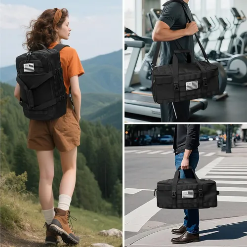 Vista 7 de Bolsa de gimnasio para hombre, Negro-2, Mediana, Moderno