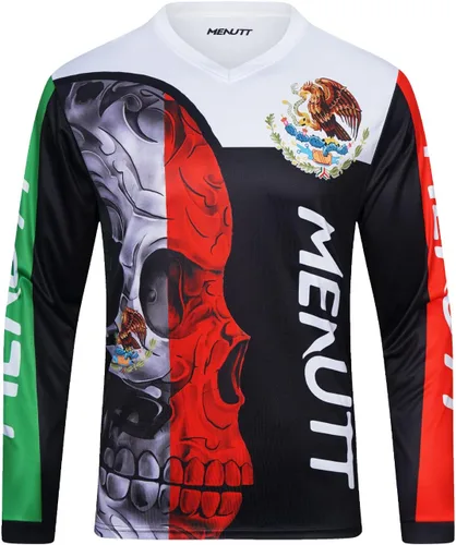 Vista 2 de Camiseta de ciclismo de montaña para hombre, manga larga, MTB Off-Road México, camisetas de descenso y motocross