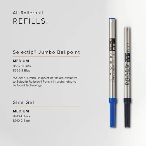 Vista 8 de A.T. Cross-Recambios para bolígrafo de gel Selectip de tinta mediana, Negro