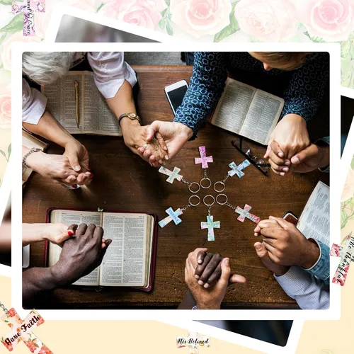 Vista 5 de Sasylvia 24 llaveros de cruz de acrílico floral cristiano, llavero cristiano de la Escritura, flor y versículo de la Biblia, llaveros cristianos a