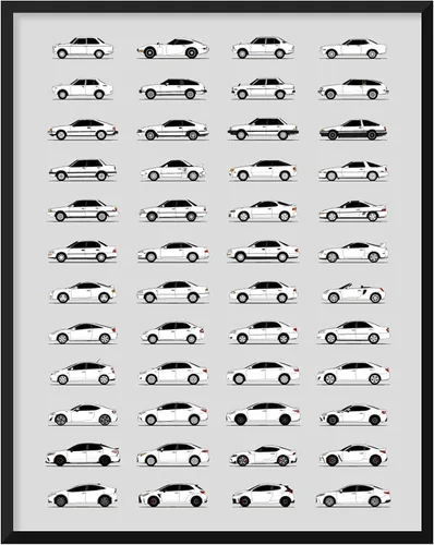 Vista 22 de Custom Car Posters Póster hecho a mano compatible con Toyota Tacoma Generations e impresión de Toyota Tacoma TRD Pro SR5 – Multi, impresión satinada