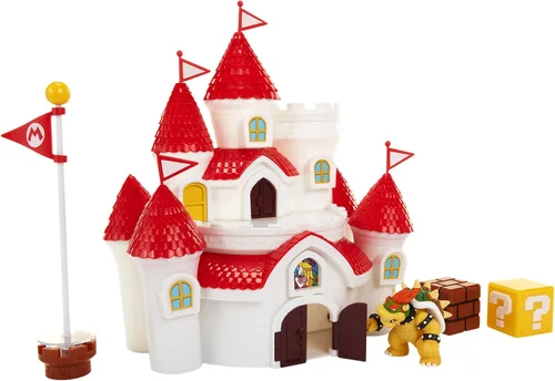Vista 10 de Set de juego del Castillo del Reino de Setas de Super Mario con figura exclusiva de Bowser de 6.35 cm