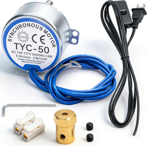 Vista 7 de Twidec /Motor eléctrico síncrono de la plataforma giratoria 2.5-3RPM/MIN 50/60Hz 4W CCW/CW AC100~127V Motor de sincronización para torneador