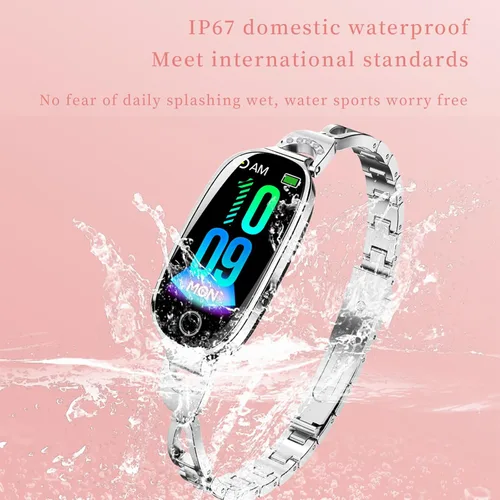 Vista 7 de Rastreador de actividad física para mujer, reloj inteligente de fitness con monitoreo del sueño, monitor de frecuencia cardíaca, contador de pasos