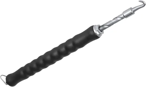Vista 4 de Gancho de alambre de amarre automático, herramienta de atar barras de refuerzo retráctil semiautomática de 12 pulgadas con gancho de acero y mango