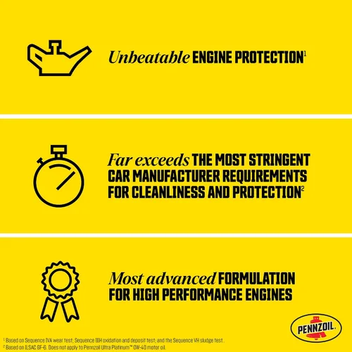 Vista 4 de Aceite completamente sintético para motor Pennzoil Ultra Platinum 0W-40, 1 cuarto de galón