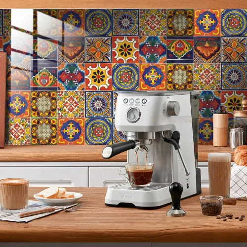 Vista 2 de 20 calcomanías de azulejos de 4 x 4 pulgadas, autoadhesivas, impermeables, extraíbles, estilo mandala, azulejos en muro para cocina, baño, muebles