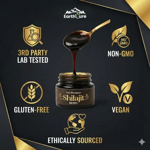 Vista 6 de Resina Shilajit pura del Himalaya de grado dorado, Shilajit natural 100% orgánico con 82.54% de ácido fúlvico, mayor potencia nutricional 85+