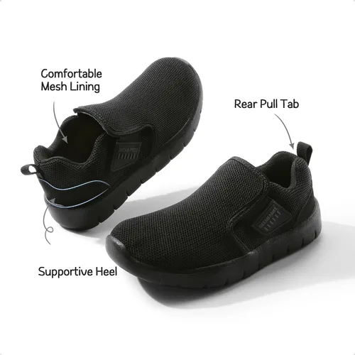 Vista 4 de DREAM PAIRS Zapatos deportivos para niños y niñas, tenis EZ-Ons MightyMovers para correr, atlético, descalzo, sin caída, tenis deportivos