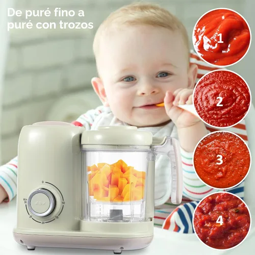 Vista 7 de AMZBABYCHEF Fabricante de Alimentos para Bebés, Procesador de Alimentos para Bebés y Vaporizador 4 en 1, Mezclador de Puré, Fabricante de Puré