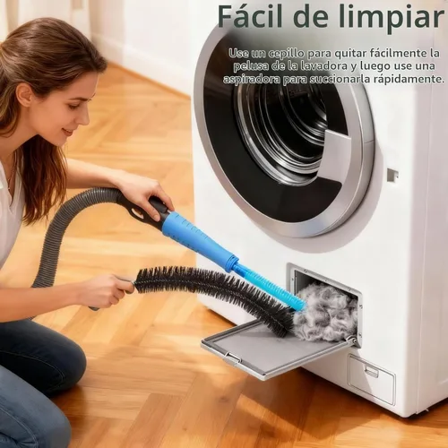 Vista 4 de Kit limpiador de ventilación para secadora, accesorio universal para manguera de vacío y cepillo de pelusa, limpia eficazmente los conductos