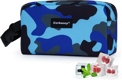 Vista 24 de Bolsa de almuerzo mini enfriadora Cerbonny, bolsa de almuerzo congelable y bolsa de snacks, bolsa aislada para viaje/trabajo/escuela, lonchera mini