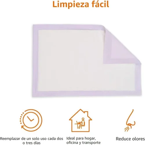 Vista 3 de Amazon Basics Almohadillas de Entrenamiento para Gatos, 20 unidades, ajuste universal para caja de arena, control de olores con aroma fresco, morado